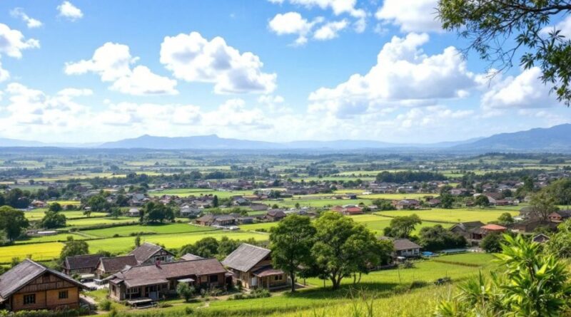 Pemandangan desa Arjawinangun yang indah dan tradisional.